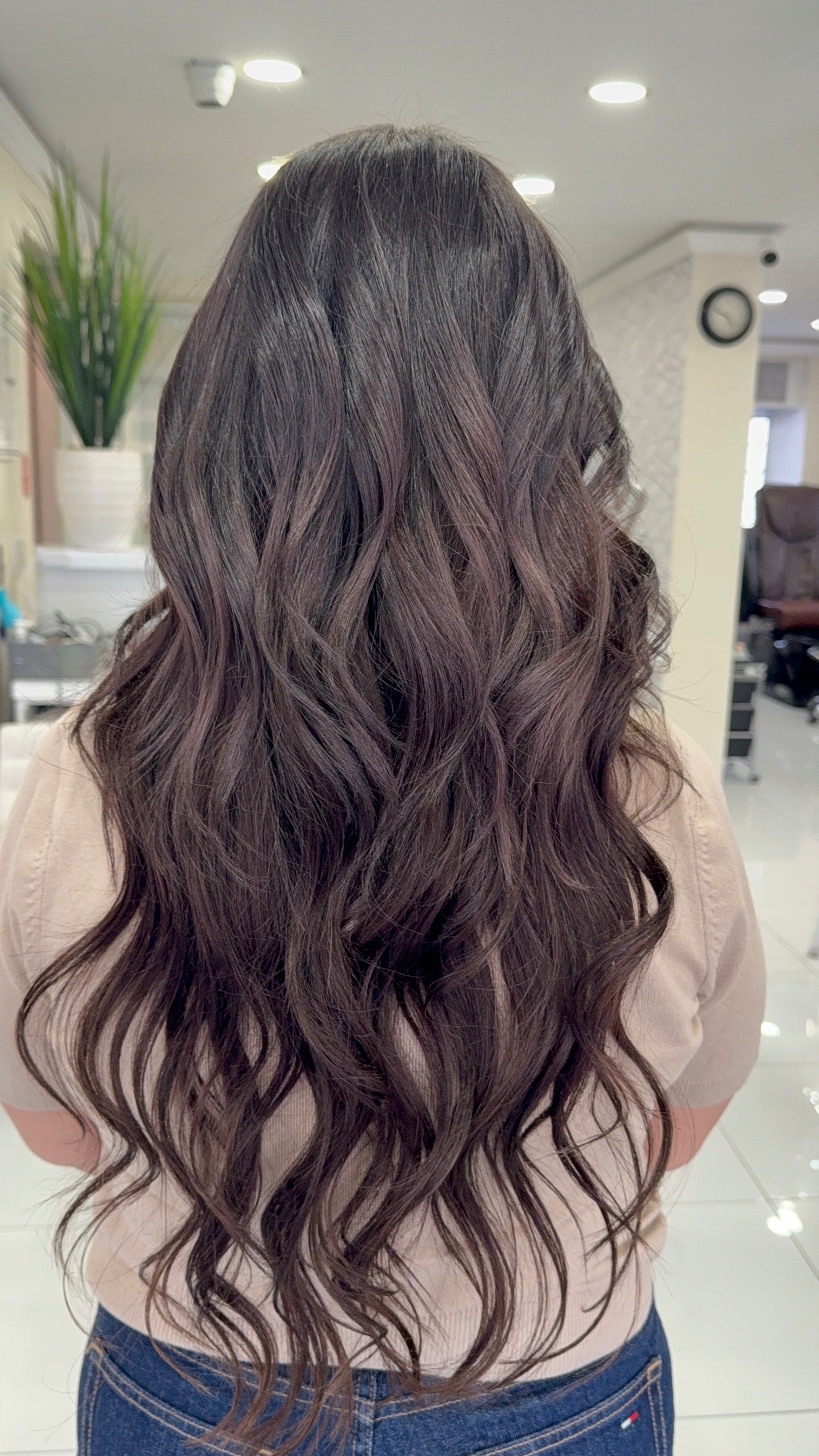 After weft hair extensions